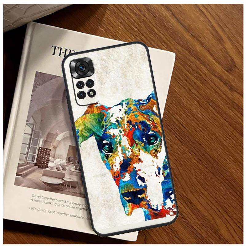 Great Dane Dog Watercolor Case For Xiaomi Redmi Note 13 11 10 9 8 12 Pro Plus 12S 11S 10S 9S 10A 9C 10C 12C 13C Funda