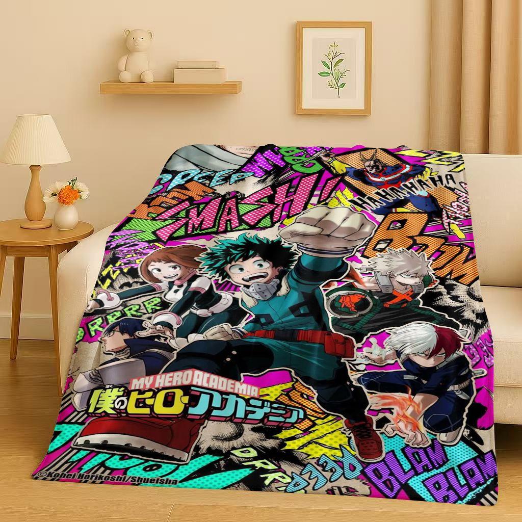 HD Anime My Hero Academia Bakugou Deku Cartoon Flannel Blanket,Ultra Soft Warm Plush Throw for Home Bedroom Bed Sofa Cover Kids