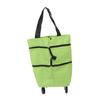 Einkaufswagen Faltbare Tasche Große Kapazität Reißverschluss Design Oxford Tuch mit Rad für Camping Grün