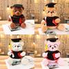 Cute Teddy Bear Plush Toy With Doctor Cap Graduation Doll Gift