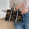 Book Tote Bag 001 Flower Black