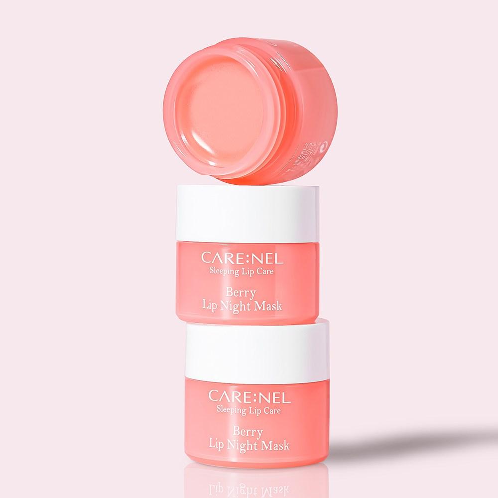 Care:nel Berry Lip Night Mask Lip Balm, 1 Pack, 3 Pieces