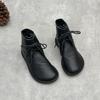Johnature Retro Genuine Leather Short Boots Casual Round Toe Versatile Solid Color Women's Soft Cowhide Soft Sole Shoes