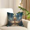 Lord Shiva Hindu God Buddha Cushion Cover Reversible Plush Pillow Cover Soft Fluffy Home Decor for Sofa Bedroom