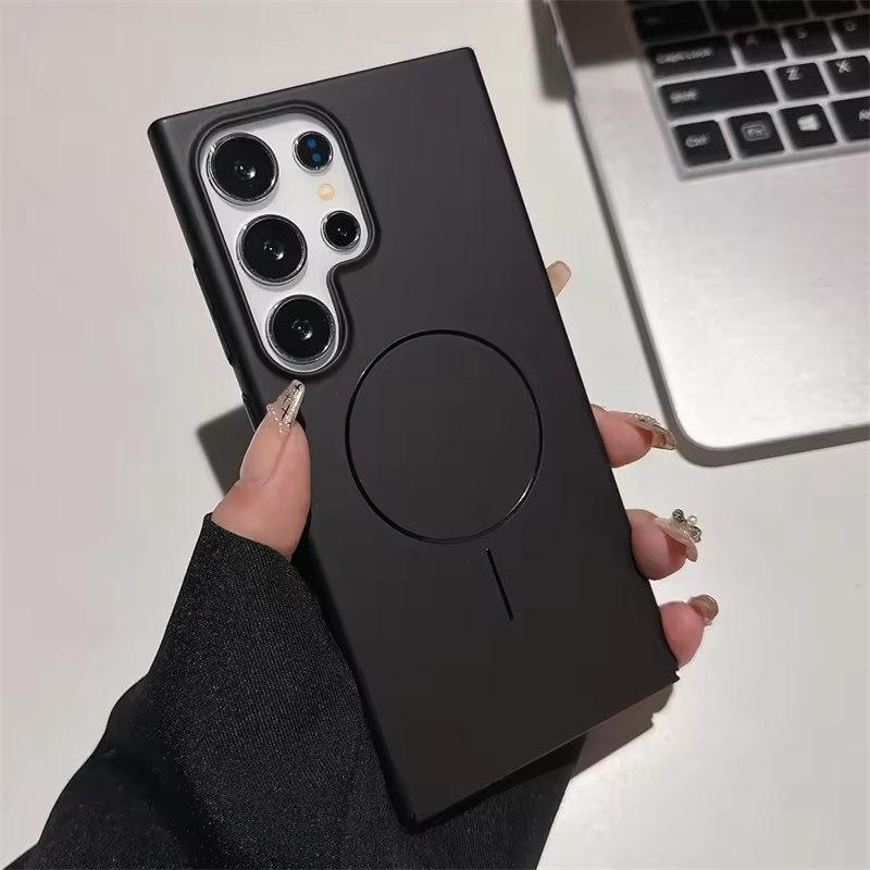 

Покриття корпусу-бампера для Samsung S25 Ultra/S24 Ultra/S25 Plus/S23 - протиударний жорсткий чохол MagSafe бездротової зарядки Samsung S25 чорний
