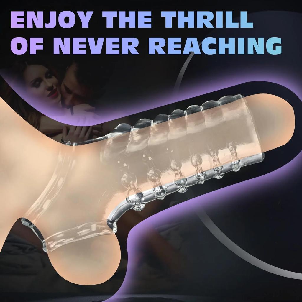 2PCS Ultra-Soft Reusable Penis Extender Sleeves with Ring – Premium Enlargement & Enhancement Toys for Men and Couples