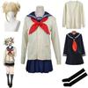 My Hero Academia Cosplay Halloween Kostume Anime Boku No Hero Academia Himiko Toga JK Uniform Sweater Frakke Paryk Kostumer