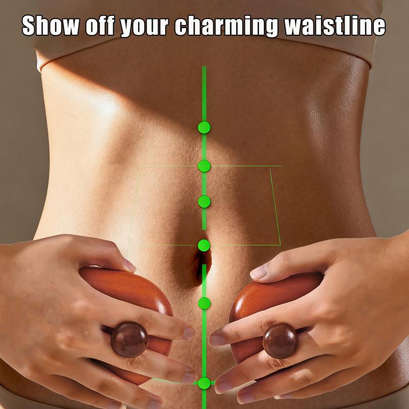 Trähandhållen Massageborste Trä Meridian Gua Sha Slimmande Borste Massager Mage Hela Kroppen Massagekam Akupressurborste