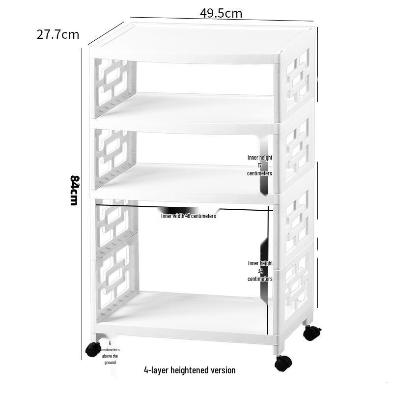 Multi-Layer Movable Storage Rack for Kitchen and Shoes