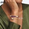 Effie Queen Purple Amethyst & White Freshwater Pearl Beaded Bracelet 925 Pure Silver Natural Amethyst Crystal Chain Hand MPB17