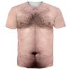 2024Vtipné svalnaté tělo 3D tištěné tričko Pánské značkové oblečení Streetwear Top s krátkým rukávem Trička Ošklivé chlupy na hrudi Tričko Oblečení