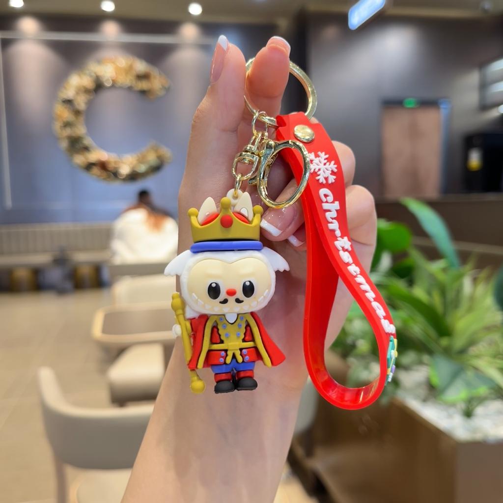 Christmas Key Pendant PVC Cute Three-dimensional Doll Rab Lamb Keychain