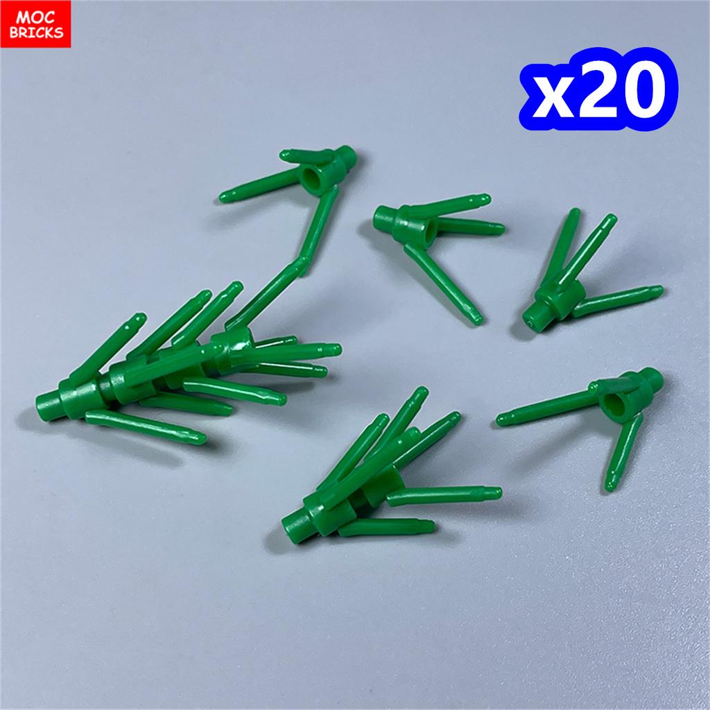 200pcs/lot MOC Bricks 24855 Plant Flower Stem with Bottom Pin For Building Block Parts DIY Christmas Gift Toy