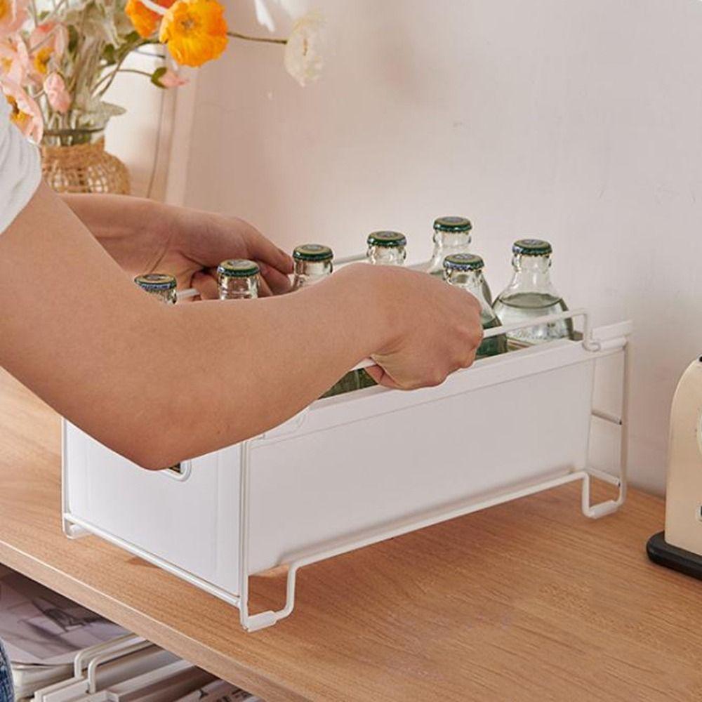 Carbon Steel Pull-out Storage Basket Large Capacity Cabinet Storage Box  Living Room