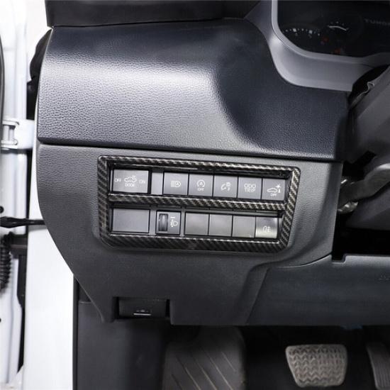 Carbon Fiber Headlight Button Switch Cover Trim For Toyota Tundra 2022 2023 2024