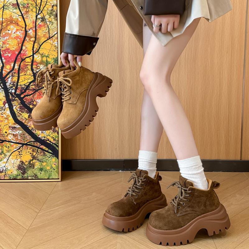 Fashion Platform Women Ankle Boots Designer Lace Up Sport Shoes Winter New 2025 Fashion Brand Women's Boots Walking boot