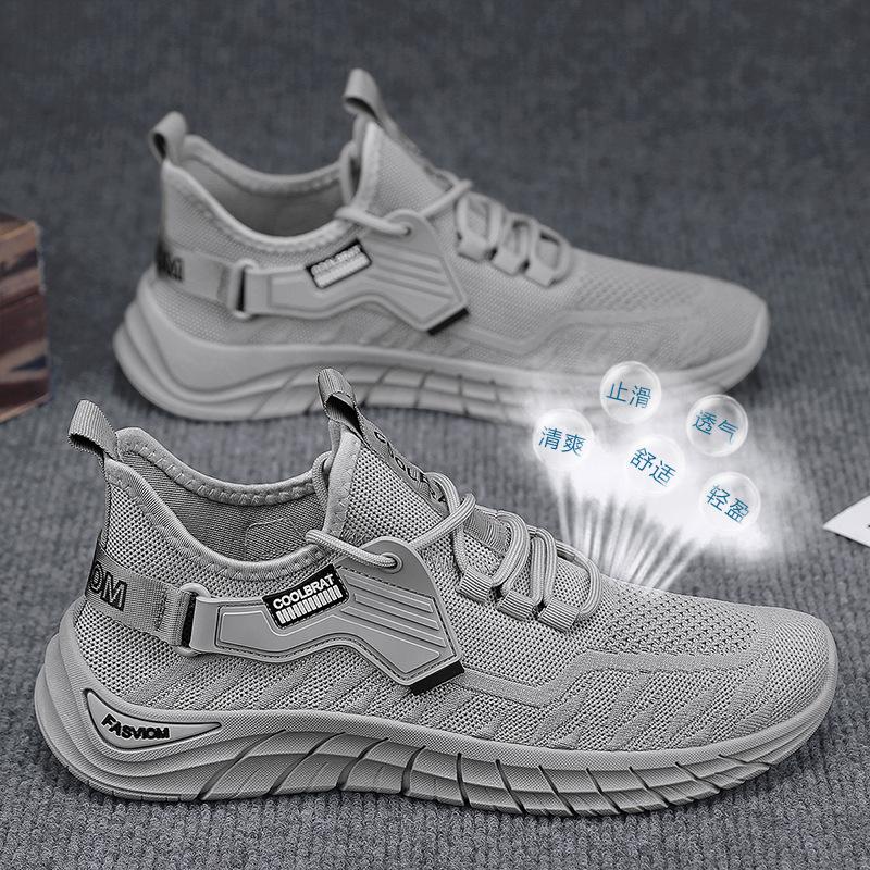 Sommer Herren atmungsaktiv Allround Deodorant Mesh-Oberfläche Flyknit leichte lässige weiche Schuhe Trend Herren Sportschuhe D629