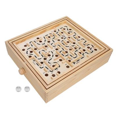 Wooden Ball Game Maze Educational Enhances CoordinationLabyrinth Puzzle Toy for Adults Kids