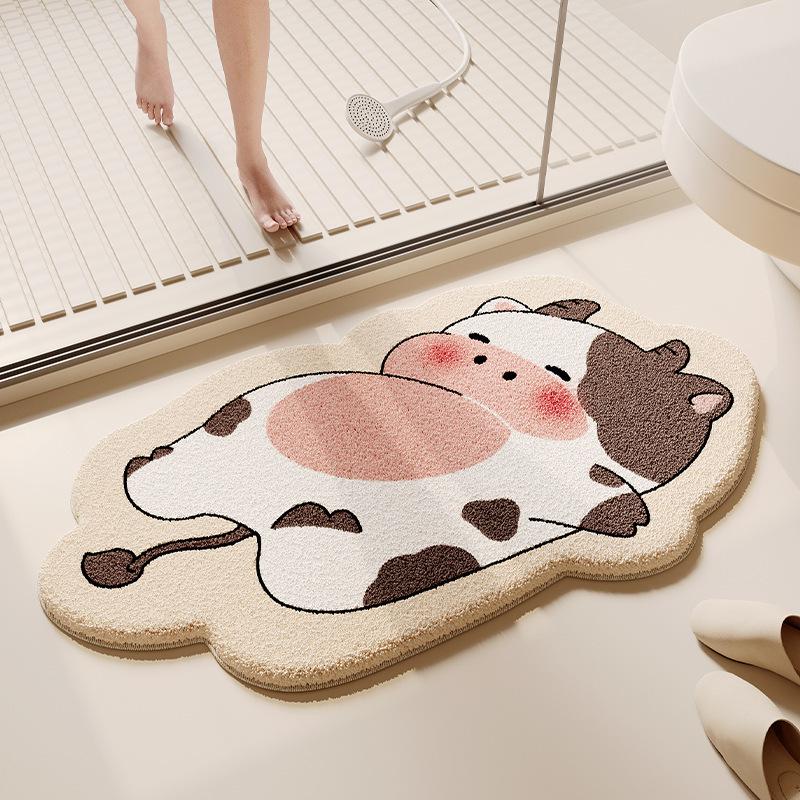 Cute Entrance Door Mat Bathroom Anti Slip Carpet Dirt Resistant and Wear-resistant Foot Pad