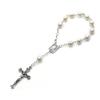 8mm Pearl Finger Rosaries Baptism Rosary Beads Finger Baptism Rosaries First Communion Favor Christening Party Gift