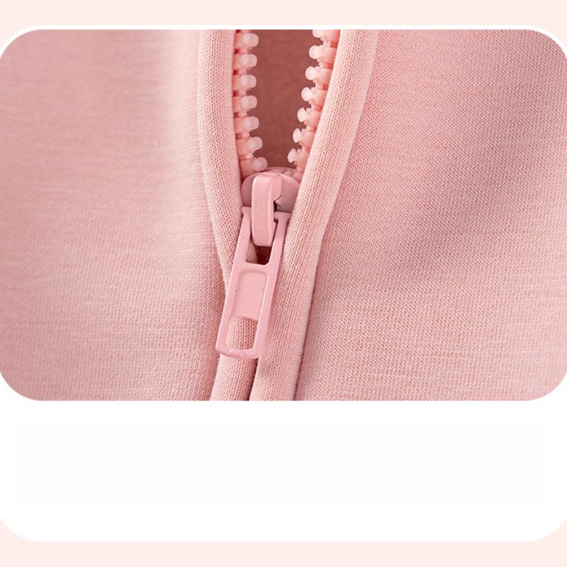 Bluza dziecięca Jesienna z polarową podszewką Jednokolorowa kurtka Urocza bluza z kapturem dla niemowlaka