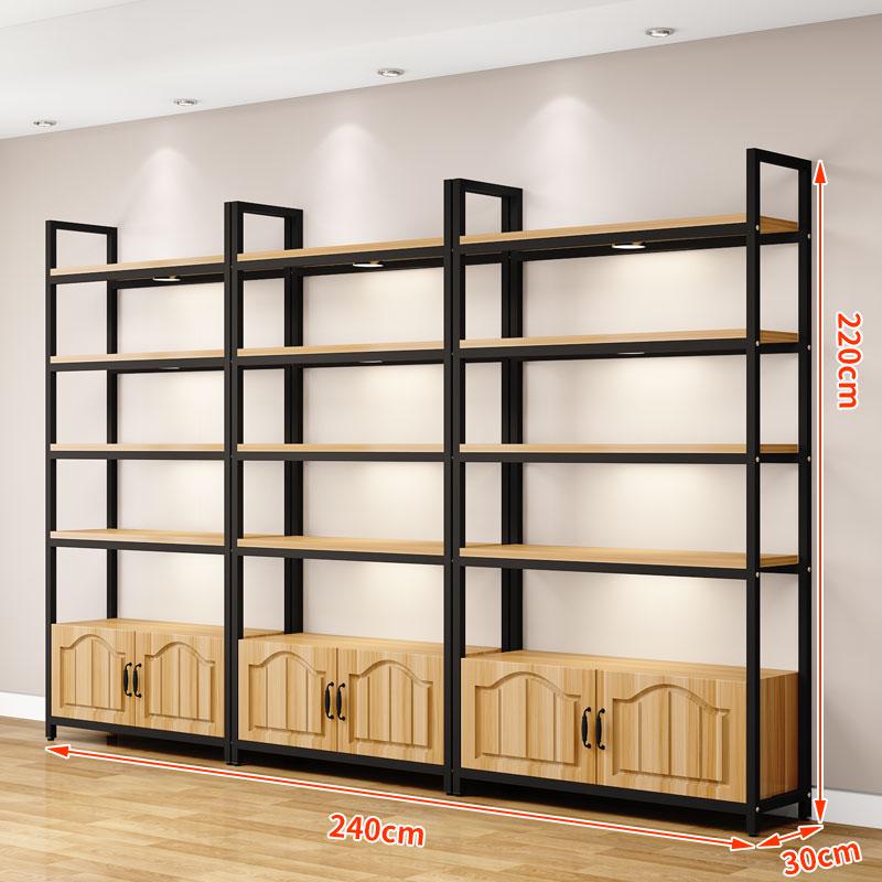 Wooden Floor-Standing Gondola Display Rack for Cosmetics