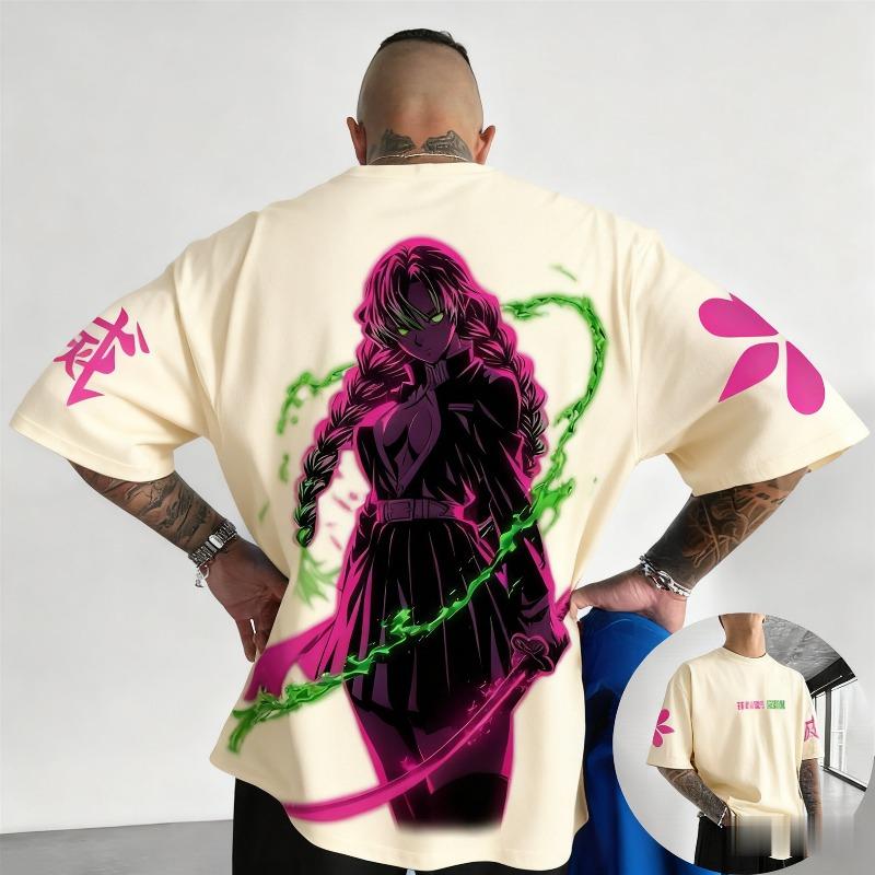 

Ghost Annihilation Blade Ganlu Temple Honey Glass Mens Spring and Summer New Product Casual Mens and Womens Tshirt 4XL