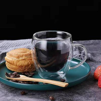 Tasse à café en verre à double paroi 233 ml/320 ml pour la maison, transparente, résistante à la chaleur, tasses Premium Mocha Latte, cadeaux de mariage