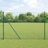 VidaXL Chain Link Fence with 7 Posts 1.6 X 10 M Galvanized Steel Green 3351073