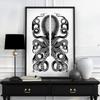 Black and White Poster Octopus