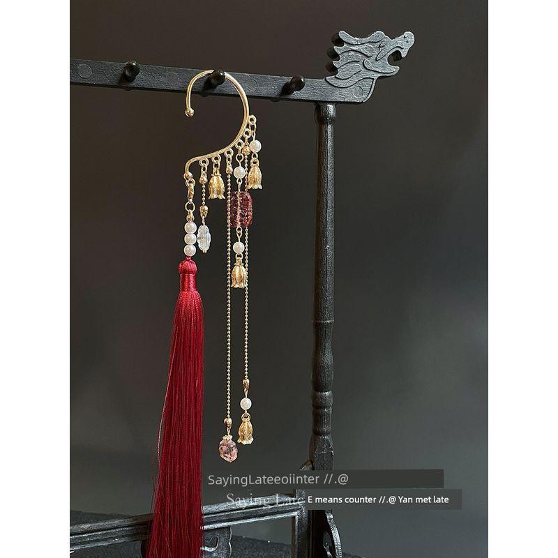 

Changliu Su Female Ancient Style Han Chinese Clothing Copper Coins Ear Hanging Smoke cage autumn single [ear hanging]]