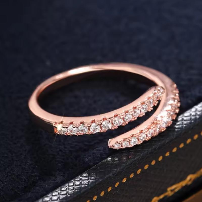 

Simple and Adjustable Three Color Inlaid Zirconia Ring Suitable for Women s Daily Wear As Wedding Accessories ZA8642