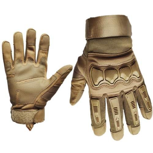 J-HARK Airsoft Tactical Gloves, Touchscreen Compatible, with Knuckle Guards, Full Finger, Outdoor Use (Beige, Size L)