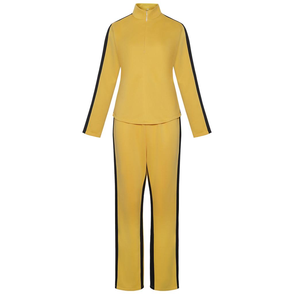 Kill Bill The Bride Beatrix Kiddo Cosplay Costume Yellow Kung Fu Jumpsuit Women Tracksuit Halloween Carnival Mardi Gras Costumes