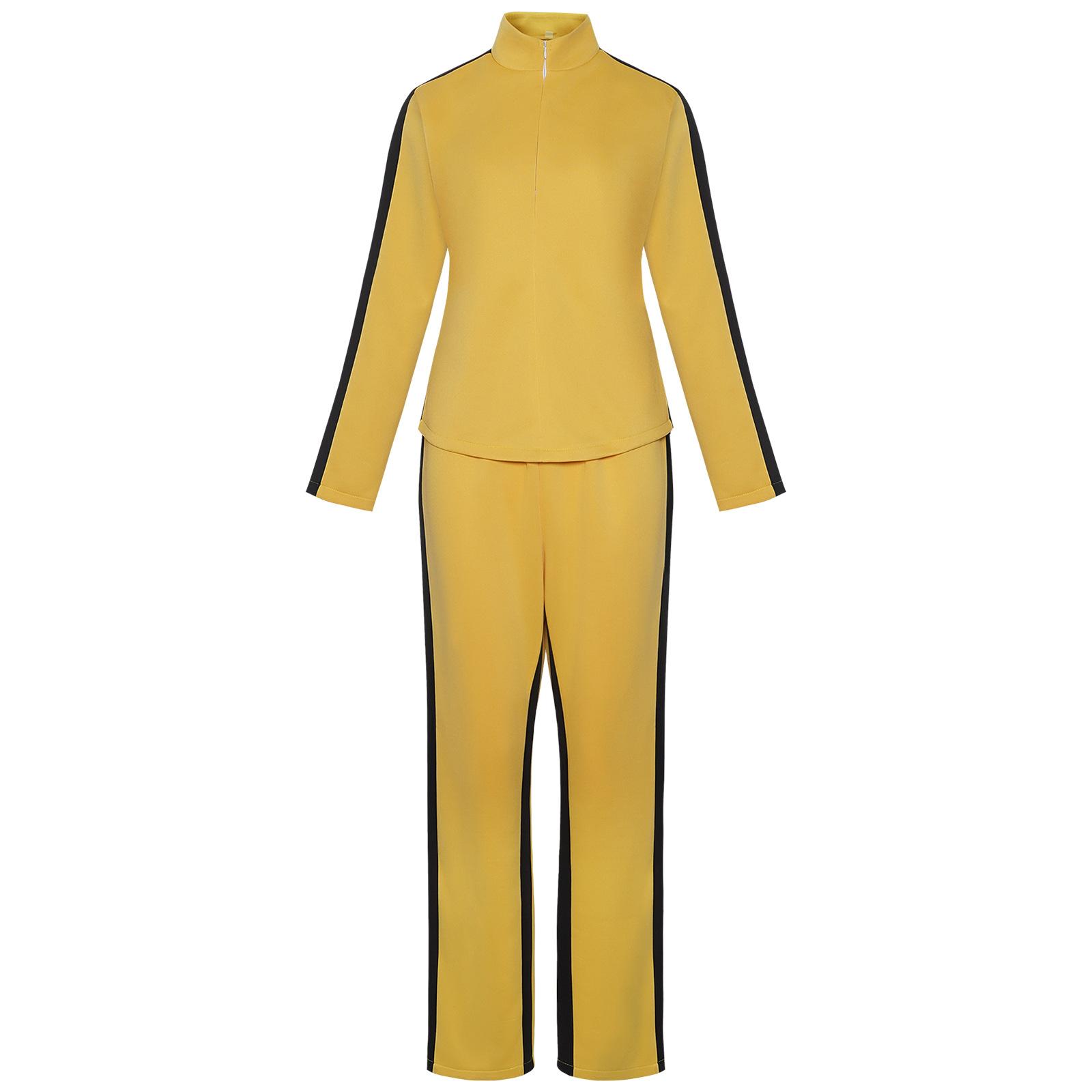 

Kill Bill The Bride Beatrix Kiddo Cosplay Costume Yellow Kung Fu Jumpsuit Women Tracksuit Halloween Carnival Mardi Gras Costumes XS