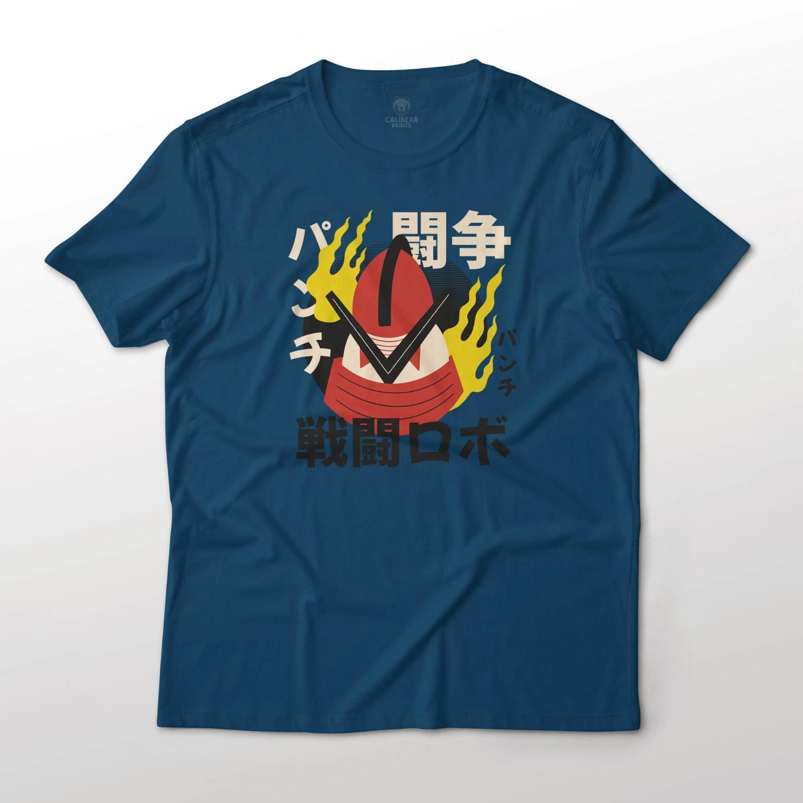 Japanese Retro Style Mecha Anime Robot Graphic T-T-Shirt Unisex 100% Cotton Tee XL