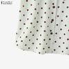 ZANZEA Women Casual Round Neck Sleeveless Polka Dot Print Tank Tops