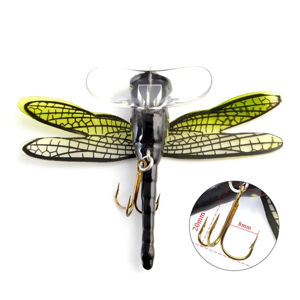 1PC Fishing Bait Lure Hook Weight Dragonfly Floating Fly Fishing Lure 6g 75mm Artificial Bait for Trolling Hard Lure Hook Lure