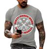 Men's Casual Short Sleeve T-Shirt Loose Fit Crew Neck Graphic Print Labor Day Workwear Top Comfortable Cotton Blend Fabric
