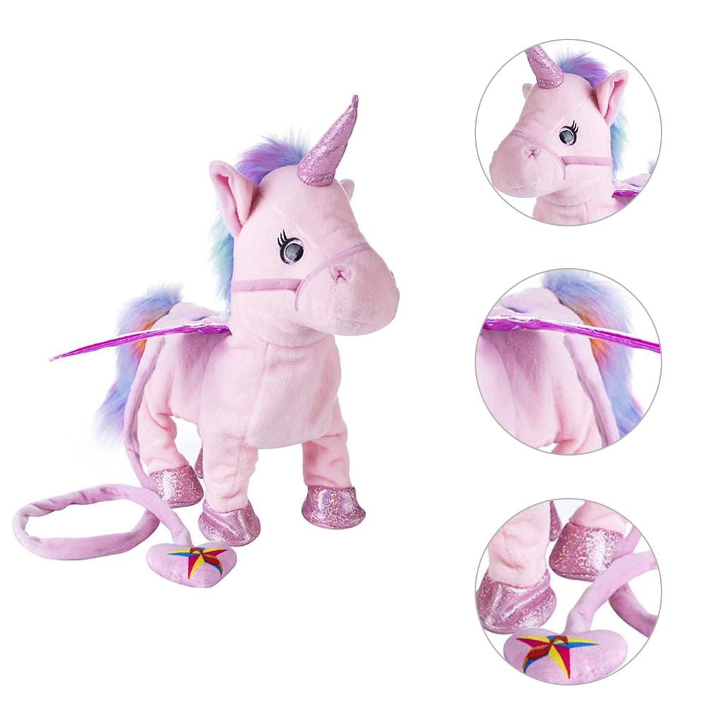 Electric Plush Horse Toy Cute Horse Plushies Creative Music Little Horse Toy Battery Operated PP Cotton for Birthday Gifts