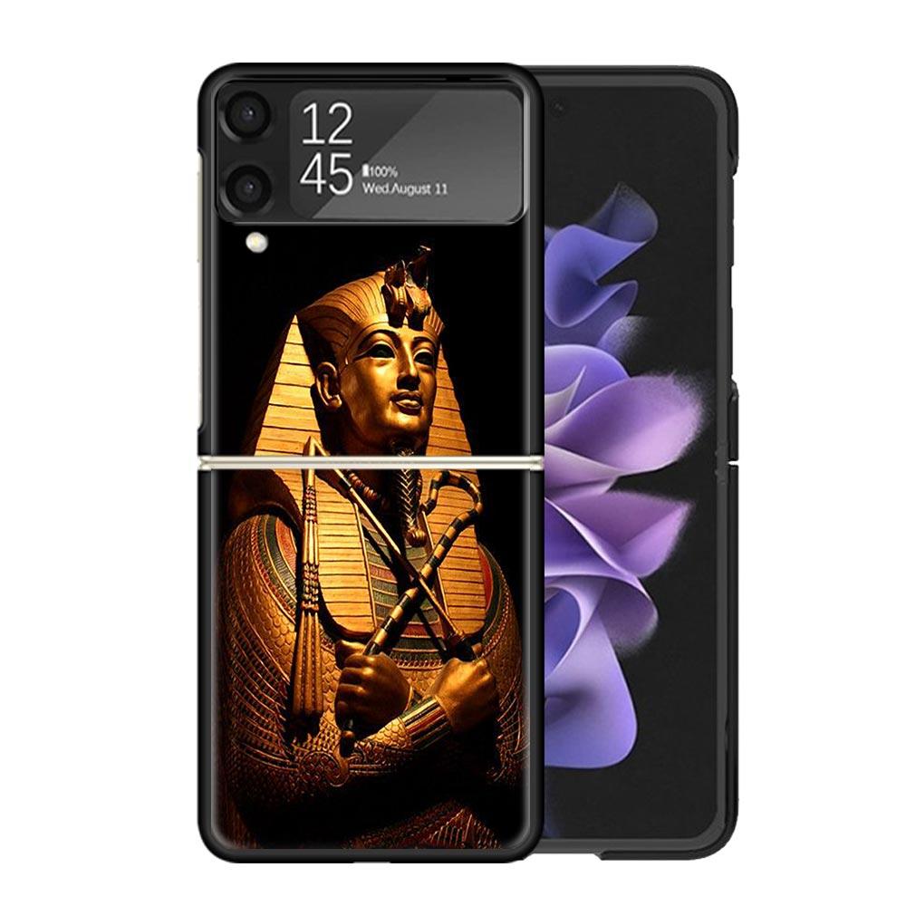 Egypt Nefertiti Anubis Ankh Pharaoh Cases For Samsung Galaxy Z Flip 4 5 6 7 3 Z Flip7 Flip6 Flip4 Flip5 Flip3 5G Hard Shockproof