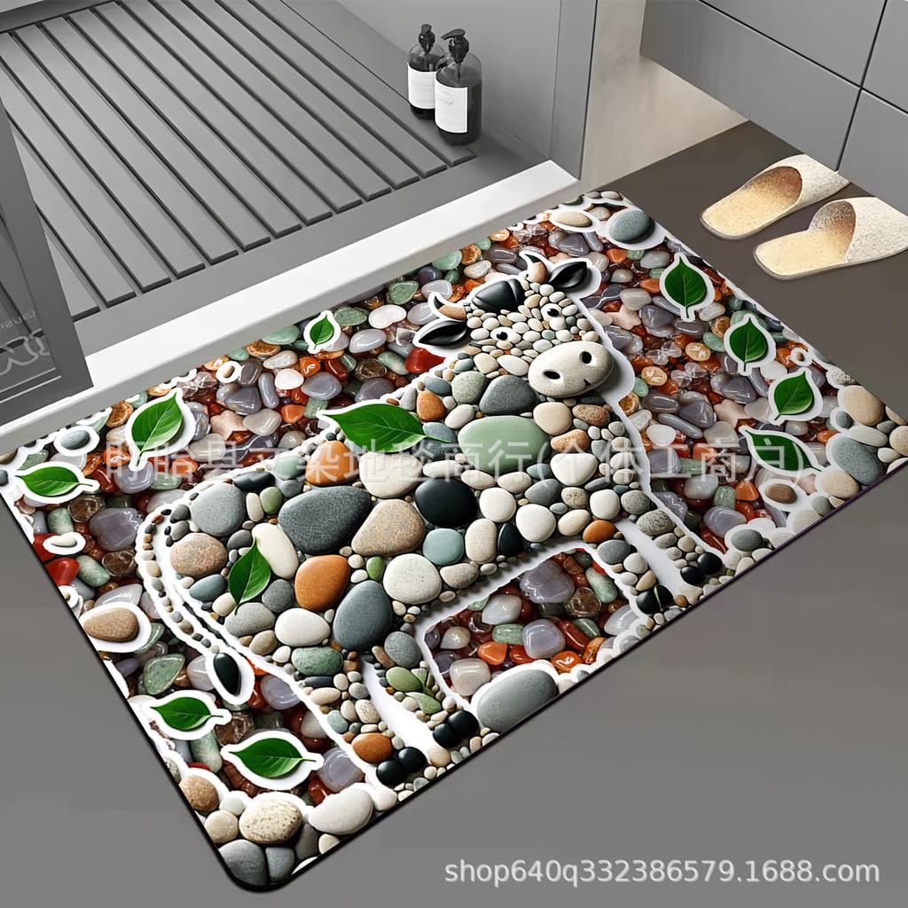 3D Pebble Carpet Floor Mat Household Bathroom and Toilet Absorbent Anti Slip Quick Drying Foot Mat