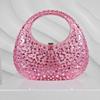 Ladies Shiny Diamond Transparent Acrylic Box Bag Dinner Diamond Rhinestone Crescent Clutch Bag