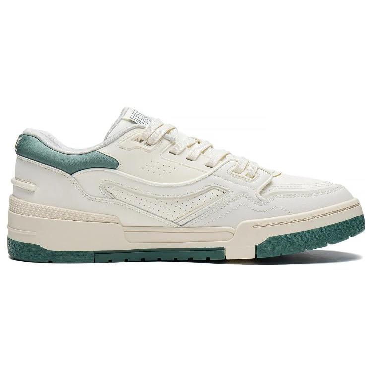 New LiNing 001 BTC BTC Anti Slip Wear Resistant Low Top Skateboard Shoes Beige Green AGCT007-4