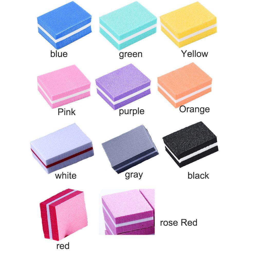 Strips Manicure Tool Colorful Sponge Nail Sanding Buffer Mini Nail File Polishing Block Nail Polish