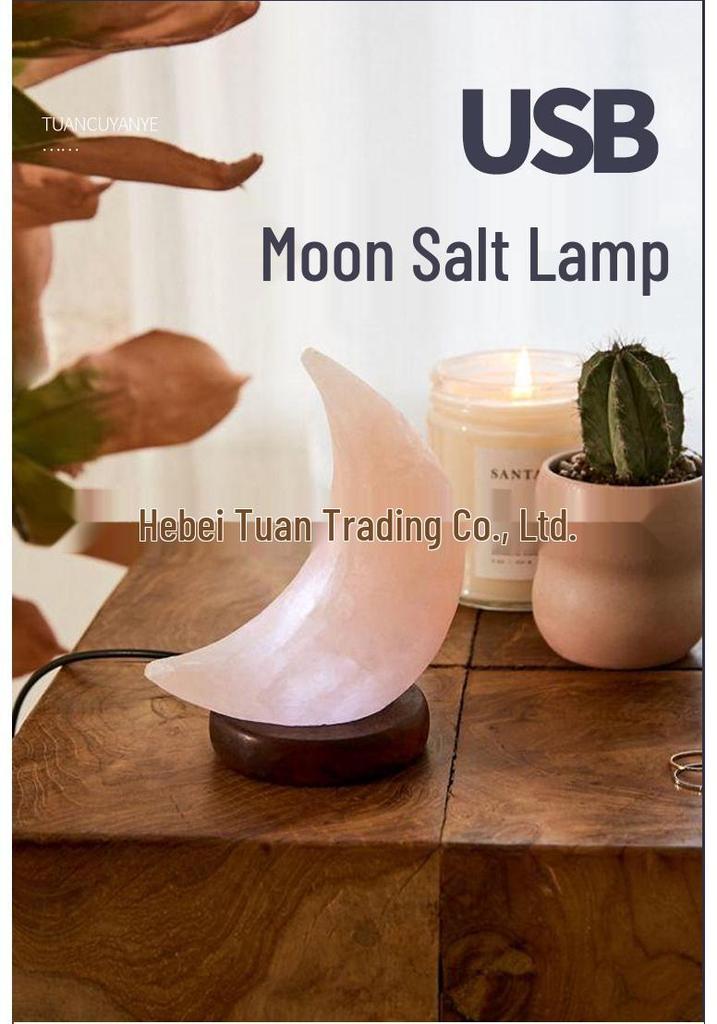 USB Himalayan Crystal Salt Lamp with LED Color-Changing Function for Computer Use