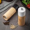 Refillable Wooden Spices Grinder Ceramic Core Grinding Bottle Manual Salt Mills  Restaurant