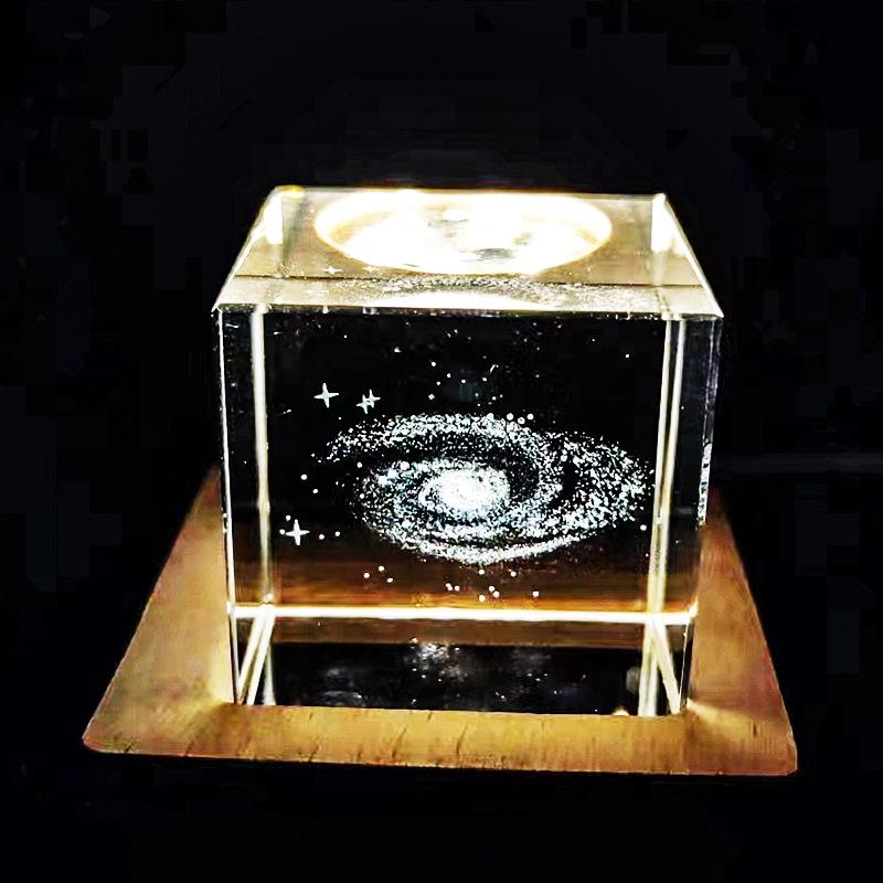 Crystal Cube Night Light: Creative Home Decor & Souvenir Gift for Girls' Birthdays