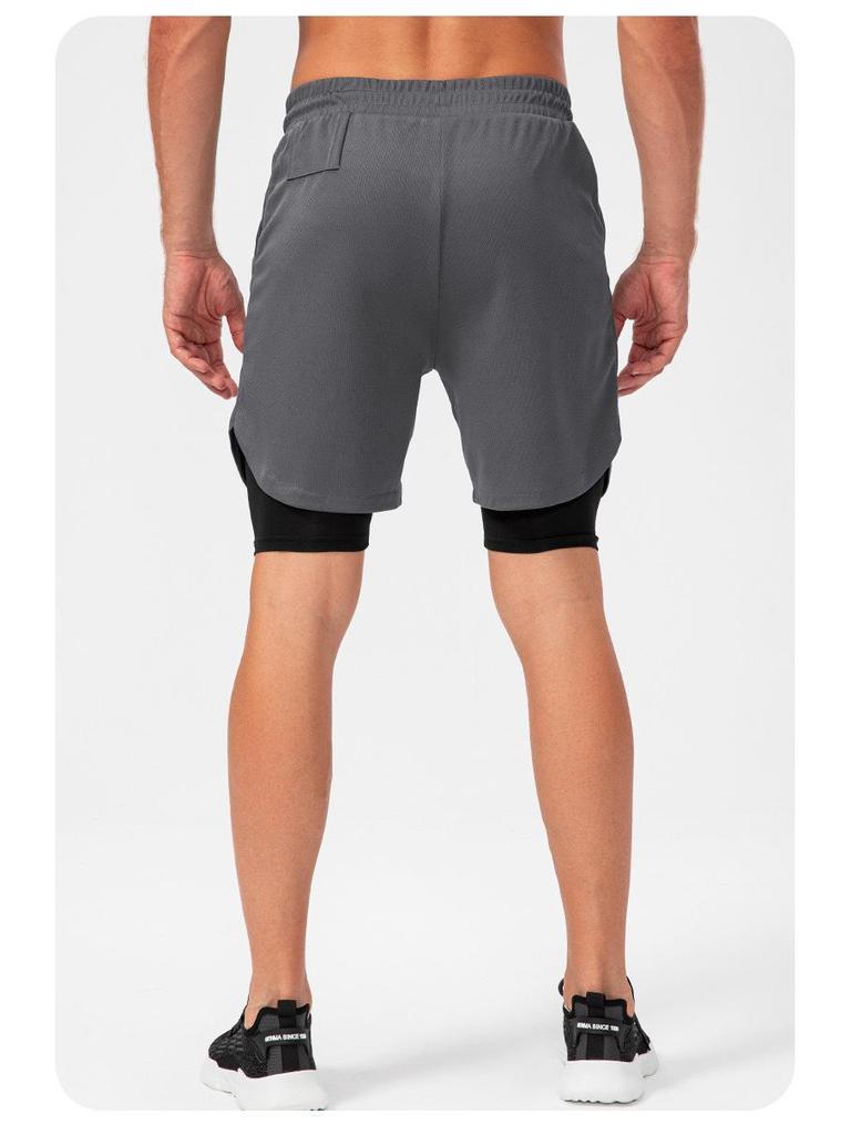 Men's PRO Breathable Mesh Double Layer Quick-Dry Loose Fit Running Shorts