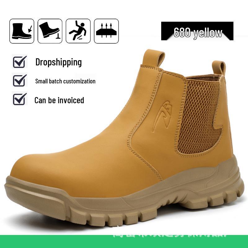 Men's Steel Toe Waterproof Work Shoes - Anti-smash, Anti-puncture, Anti-slip, Four Seasons
